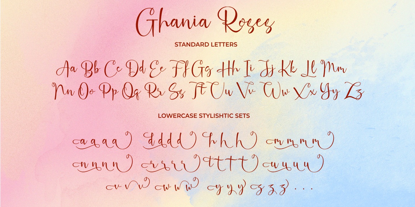Ghania Roses Regular Font preview